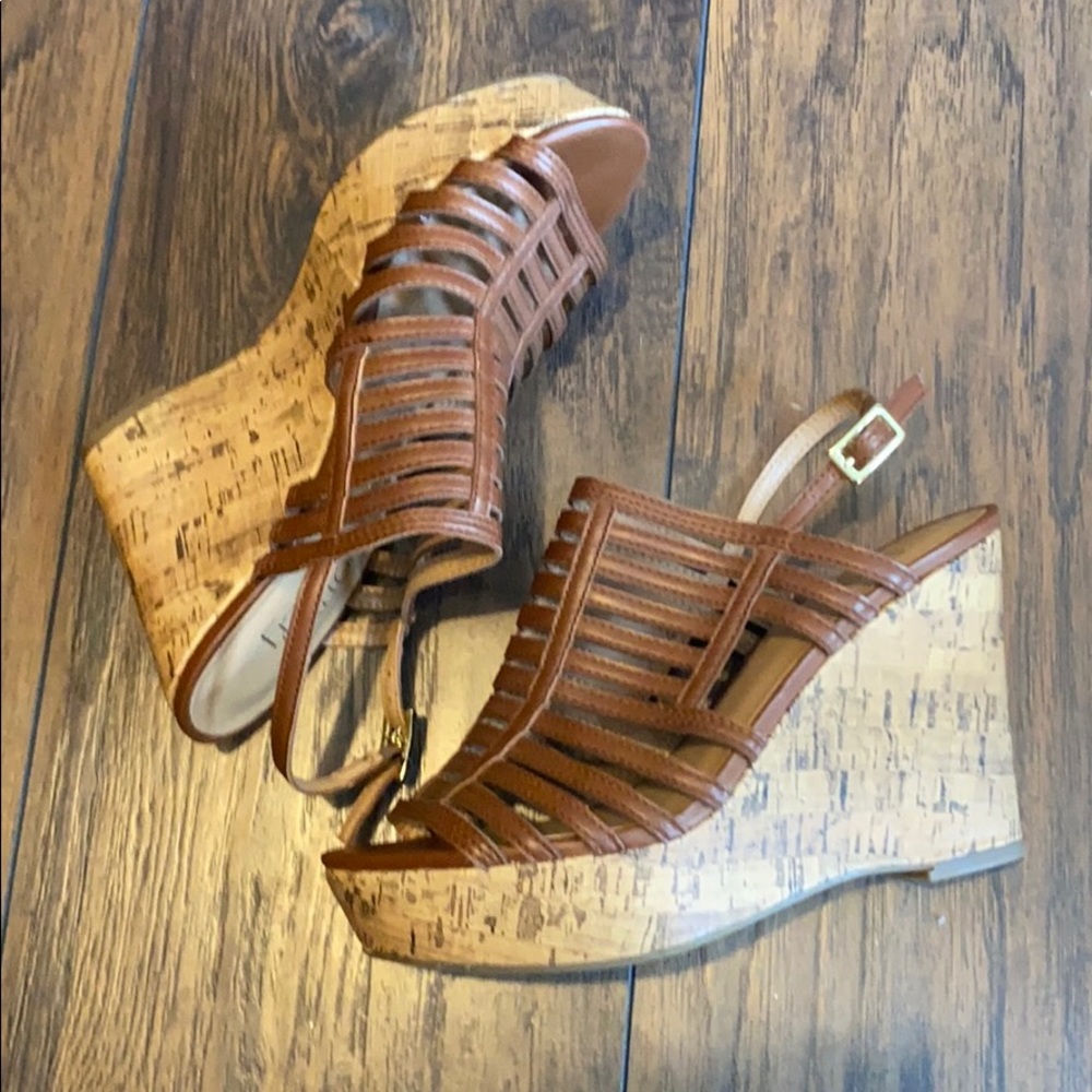 Franco sarto tan wedge sandals!!!